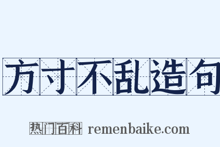 方寸不乱造句是什么意思的图片